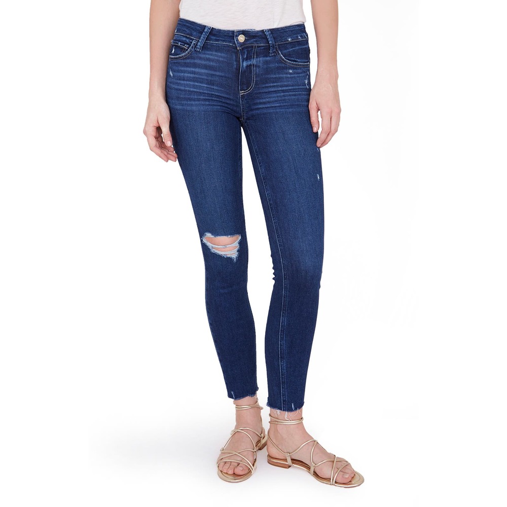 NWT! Paige WOMEN Verdugo Ripped Ankle Skinny Jeans, Size 31 - Blue‎